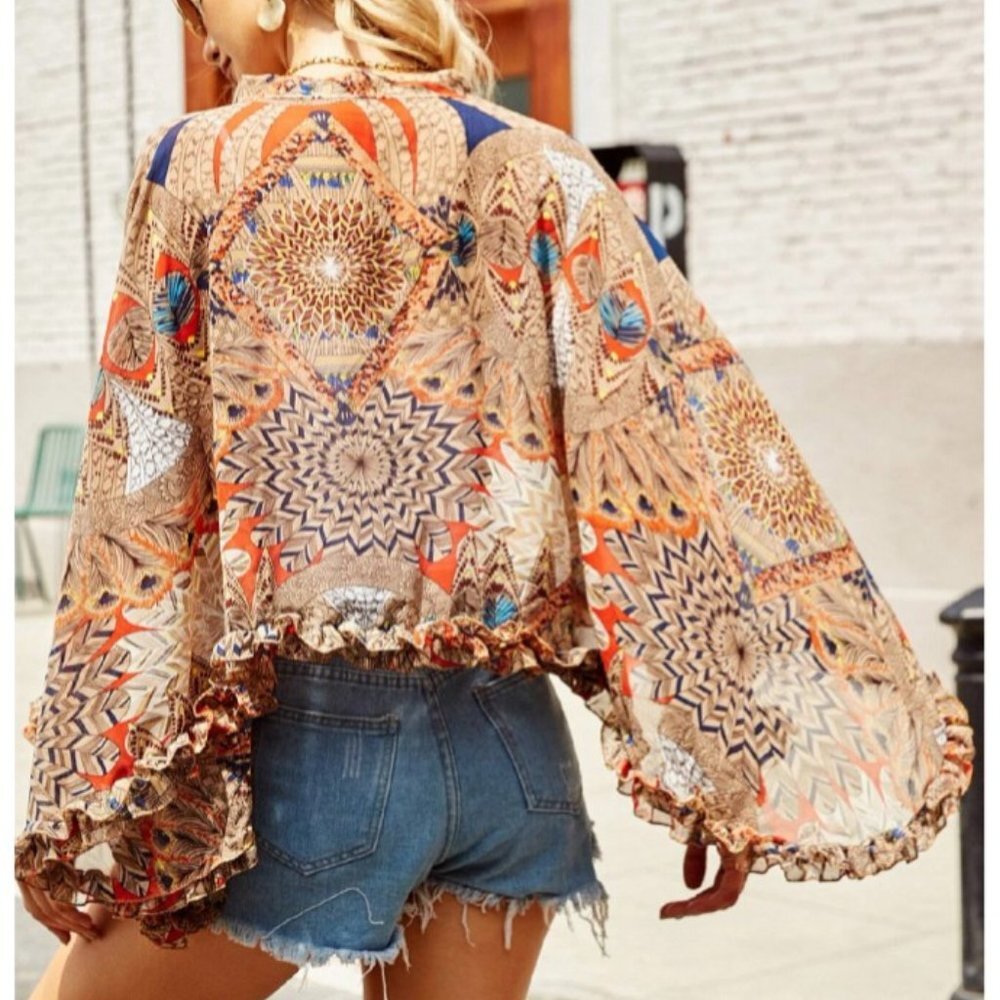 Cardigan / Cartoon print scarf * - Picture 3 of 5
